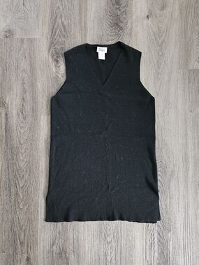 Elle Black Ribbed V-Neck Knit Tank